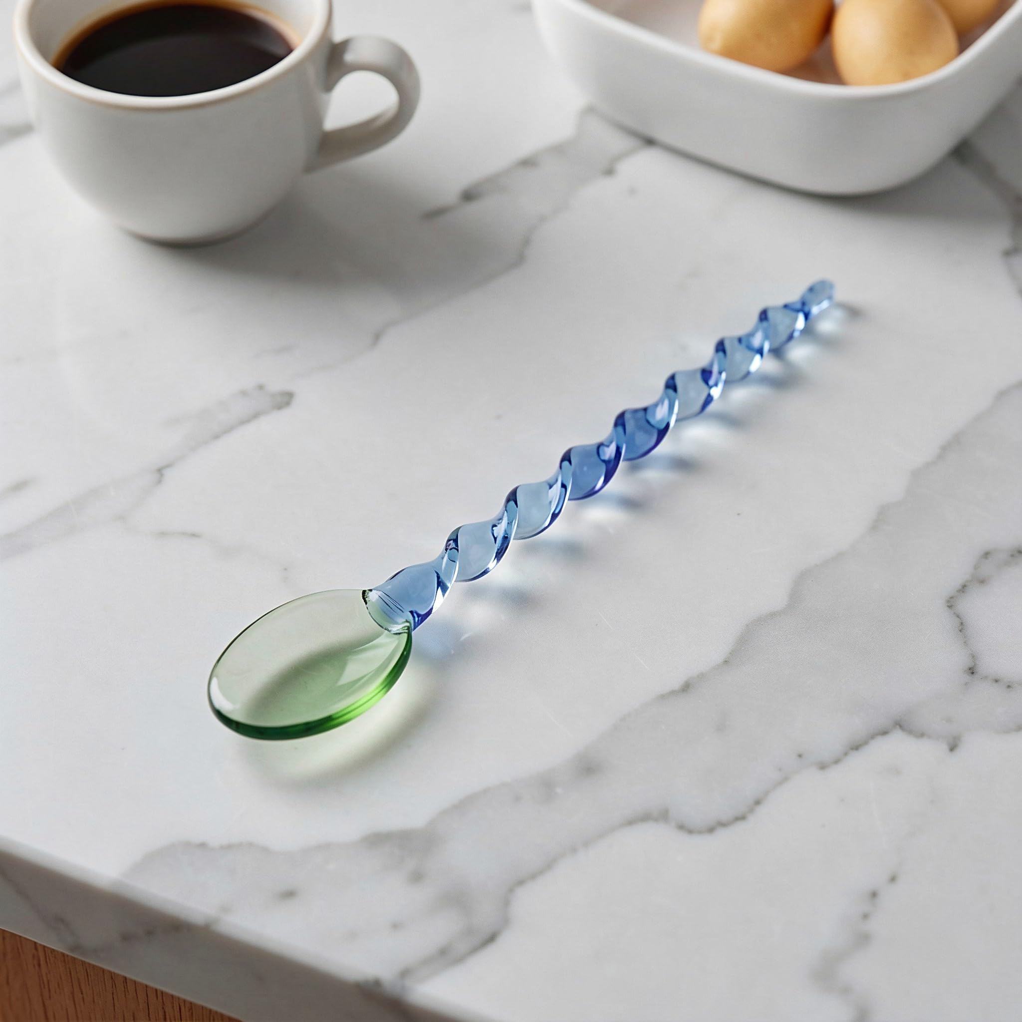 Zerodeko Set di 5 cucchiai da mescolare in Vetro, Bastoncini per Cocktail.