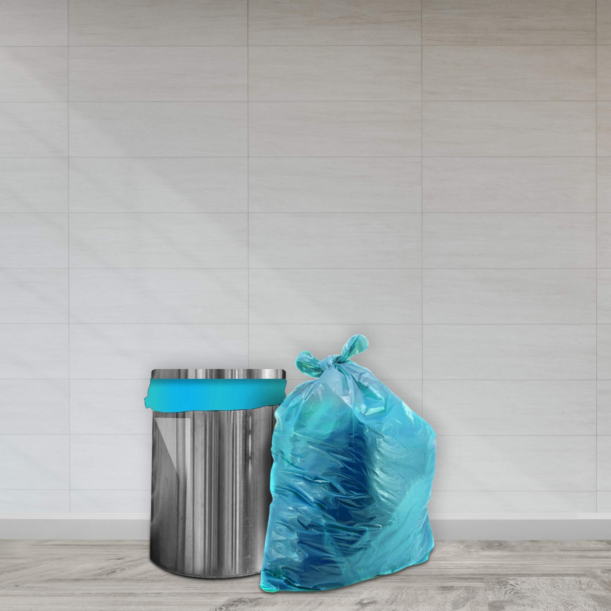 Amazon Brand - Presto! Garbage Bags | Small | 90 Count | 30 Bags X 3 Rolls | 17 X 19 Inches | For Dry Waste | Blue