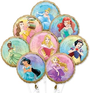 Wanna Party Set of 8 Foil Balloons Fairy Tale Theme Balloons for Girls Birthday, Party Favors for Princess-Themed Celebrations, Cute Balloon Set for Kids Room, Events & Return Gifts