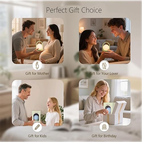 Miniatura 2 de Vivilumens Luz nocturna para niños, lámpara de escritorio de campamento, recargable, portátil, lámpara táctil de noche, luz nocturna regulable de