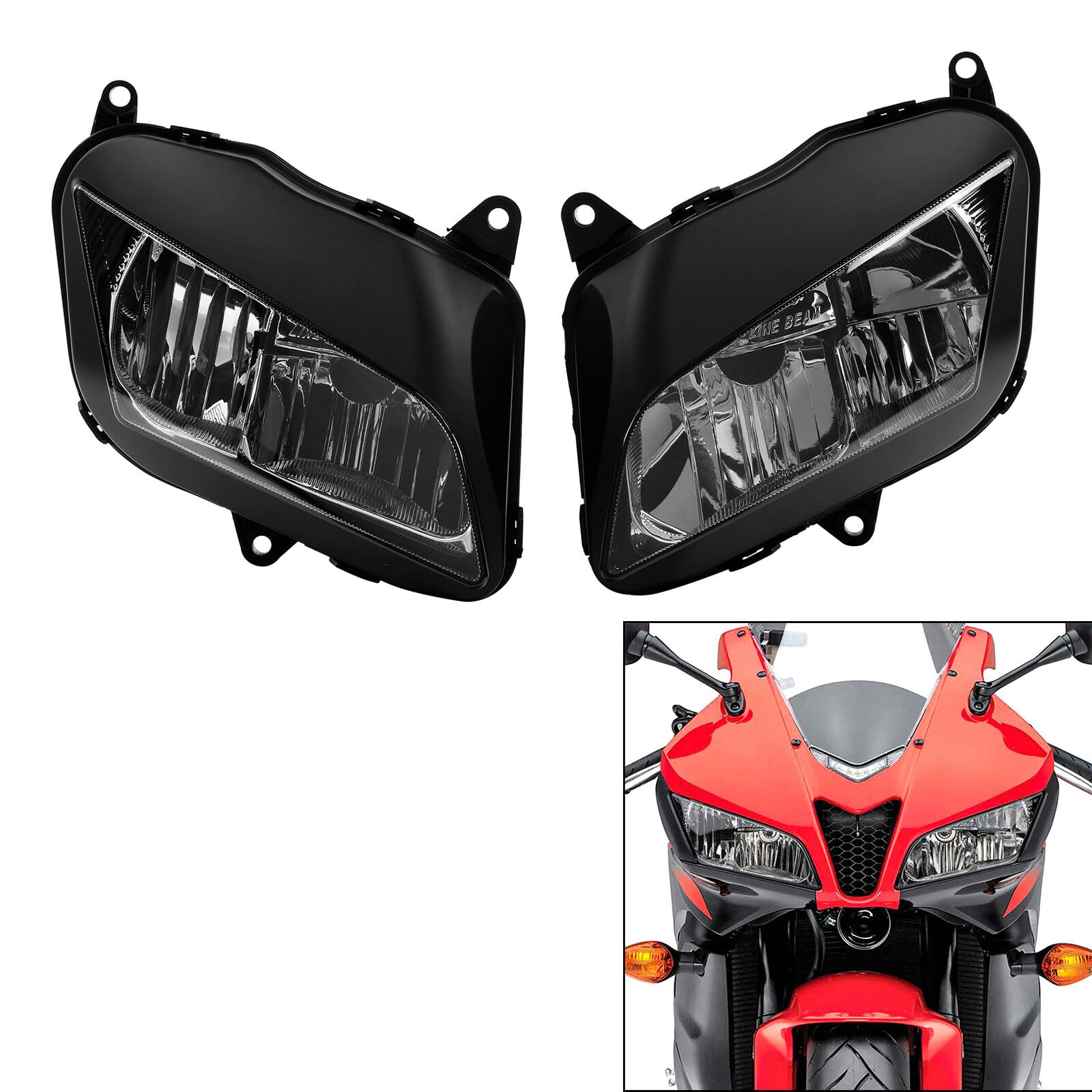 TCMT Front HeadLight W/Fairing Bracket Fit For Honda CBR600RR CBR-600RR 2007-12