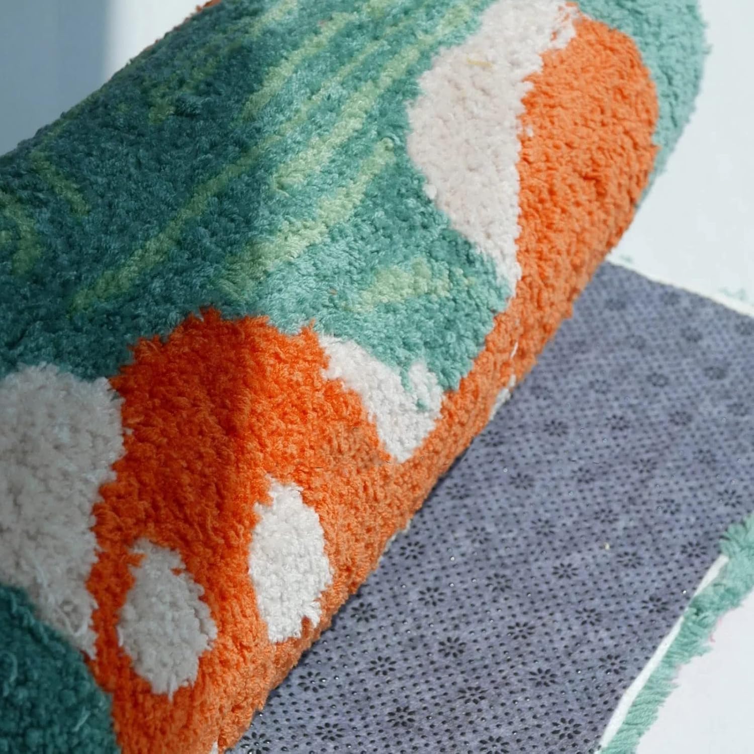 70" x 196" Non Slip Final Backing Cloth Vinyl Primary Tufting Cloth Backing Fabric Non Slip Rug Pad with Plum Blossom Pattern for Carpets Rug Tufting Cushion Punch Needle Rug Making