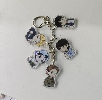 Cute Keychains 5 Member Acrylic Keyring Handbag Backpack Funny Keychains Small Decor