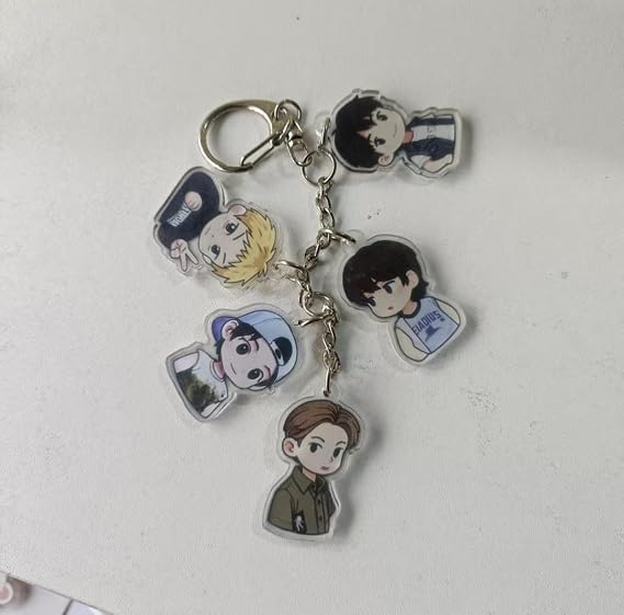Cute Keychains 5 Member Acrylic Keyring Handbag Backpack Funny Keychains Small Decor