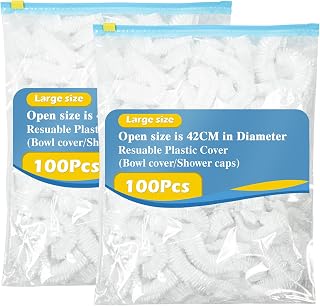 200Pcs Bowl Covers for Bread Proofing, Thickend Large Bowl Dish Plate Cover, Sourdough Bread Baking Supplies, Shower Caps, Food Fruit Fresh Keeping Storage Accessories, BPA Free, Food Grade