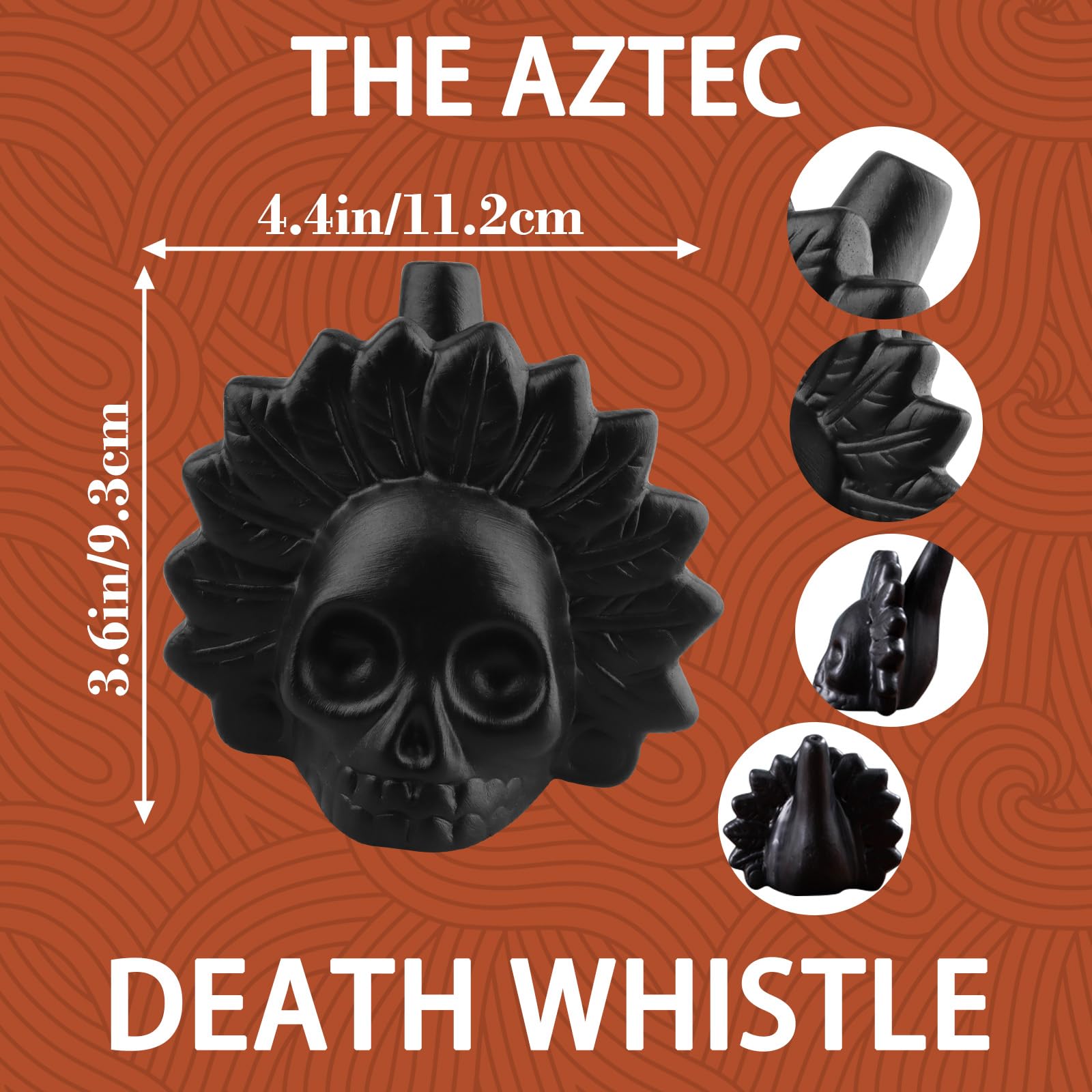 Aztec Death Whistle - Loudest Scream at 125+ Decibels, Ghost Whistle for Halloween and The Feast of the Dead (A) - Image 2