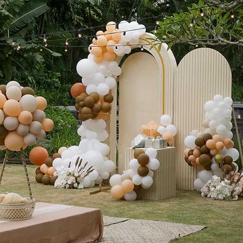 Miniatura 6 de Soporte de arco de metal de 7.2 pies, marco arqueado de globos, marco de arco abierto con base para telón de fondo para ceremonias, fiestas,