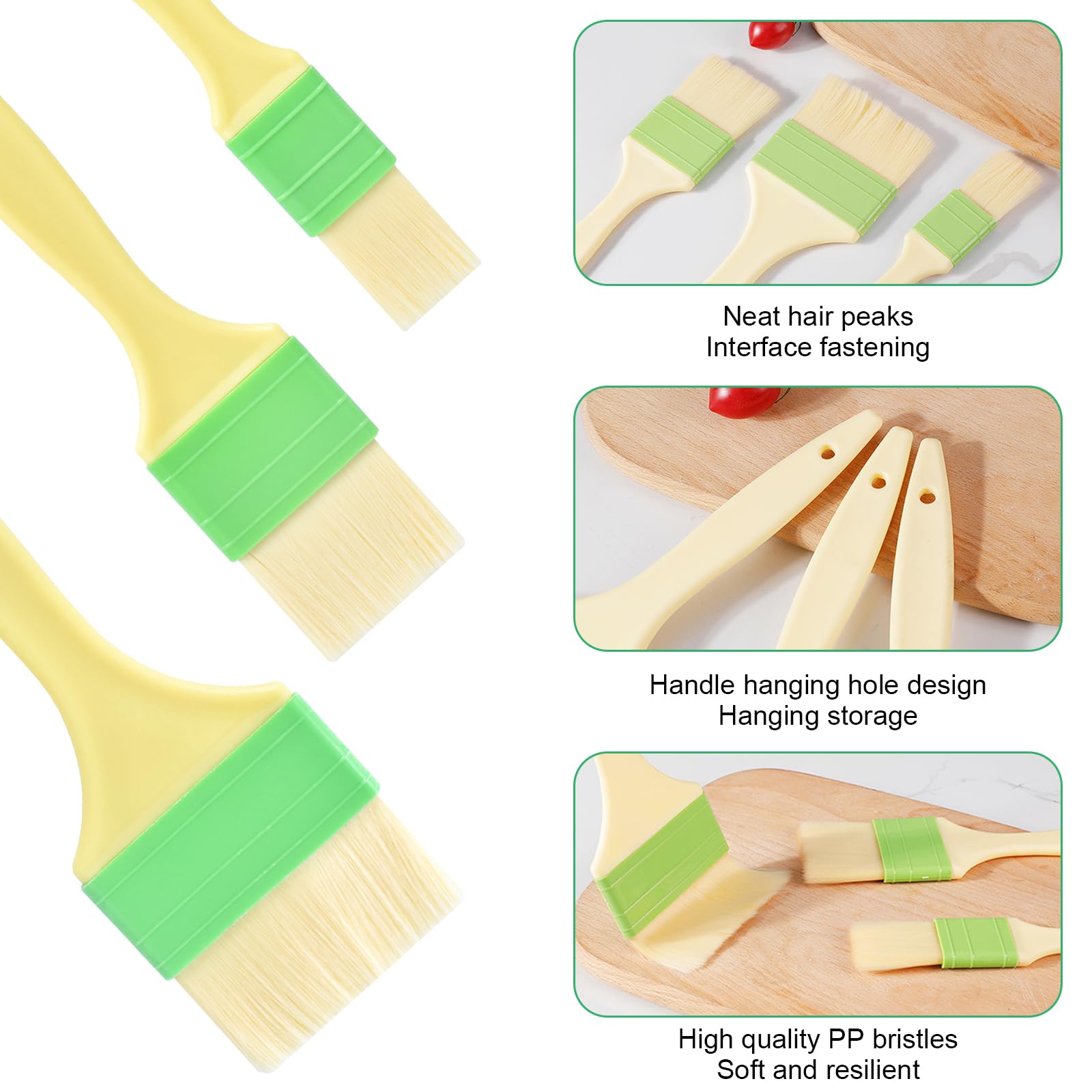 Set 3 Pennelli Da Cucina In Silicone - Per Uova, Olio E Burro - Ideali Per Pasticceria E Barbecue - Foto 8