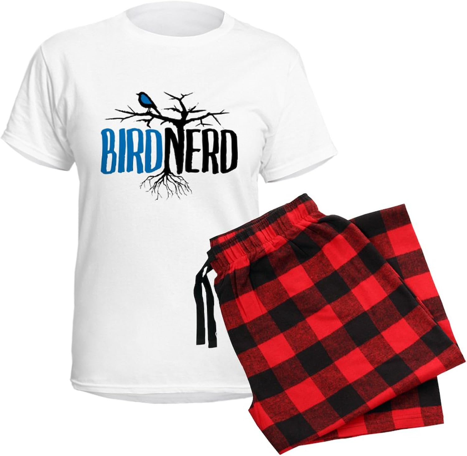 CafePress Bird Nerd Pajamas Women's Novelty Cotton Pajama Set, Comfortable PJ Sleepwear