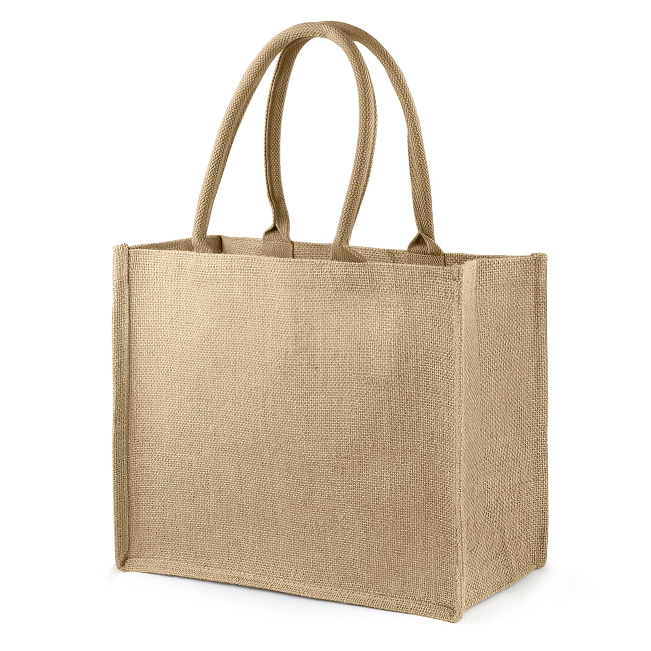 Ayieyill Jute Tote Bags, Burlap Bags with Laminated Interior and Soft Handles, Reusable Shopping Bags Grocery Bag