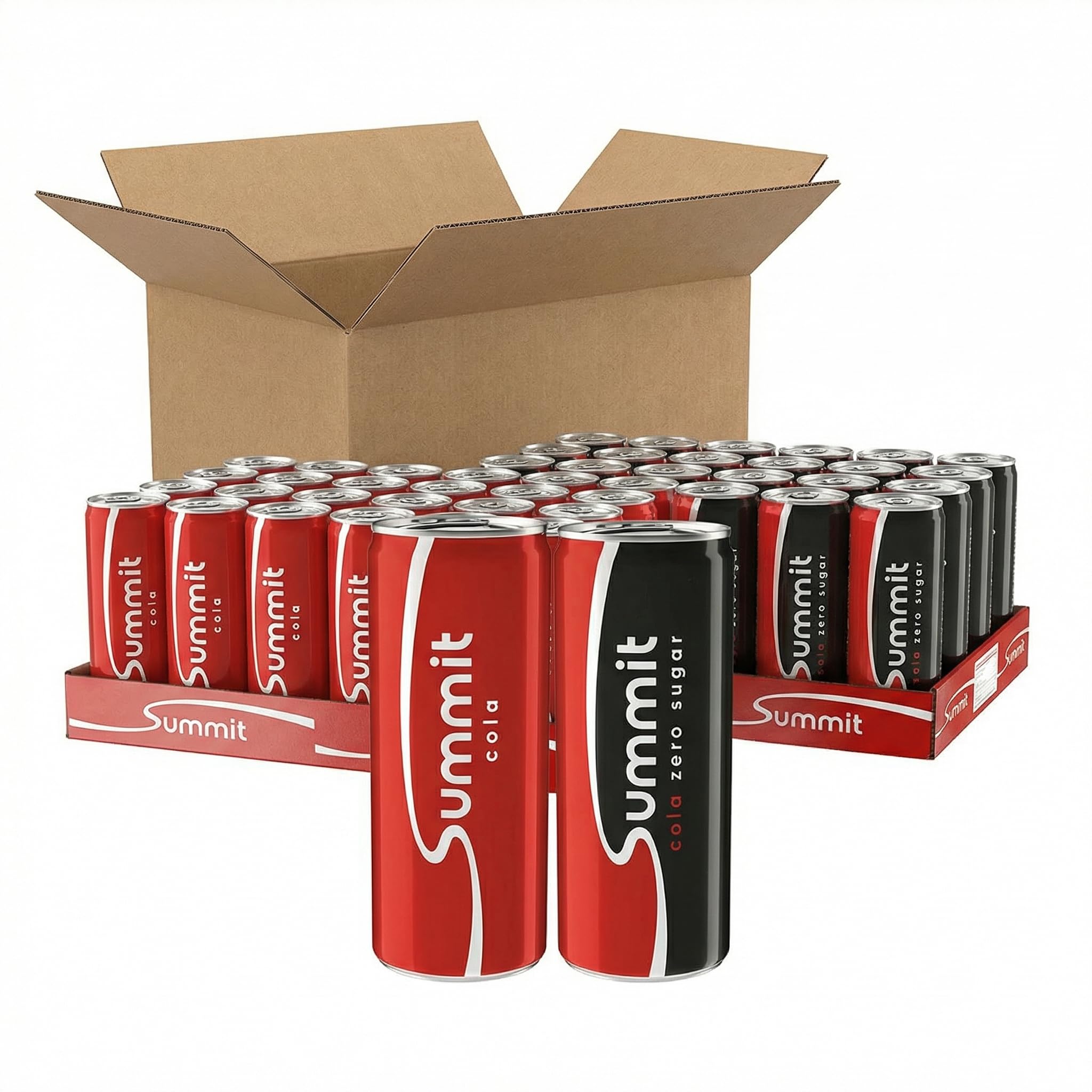 Summit Mixed Box | 48 x 250 ml Dosen | 24x Cola + 24x Cola Zero Sugar | inkl. 12,00 € Einwegpfand