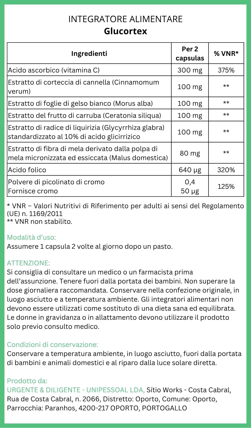 GLUCORTEX Integratore Alimentare – 60 Capsule – con Vitamina C, Cannella, Gelso Bianco, Cromo e Estratti Vegetali (3)