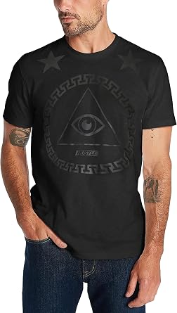 Mens Graphic Print All Seeing Eye Illuminati Conspiracy Short Sleeve T Shirt