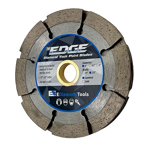 Miniatura 3 de Hoja de punto de inserción estilo sándwich de diamante de 4 pulgadas para extracción de juntas de mortero, triple sándwich de 38 pulgadas de ancho