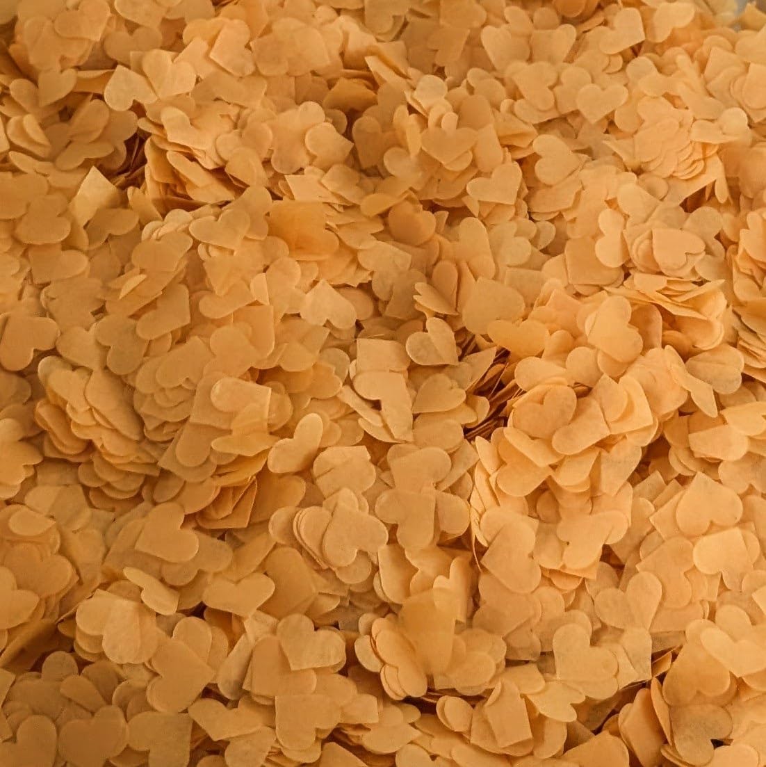 Biodegradable Heart Wedding Confetti | Eco-Friendly Tissue Paper Hearts | Many Colours (Old Gold, Sample (16g) 5 Handfuls)