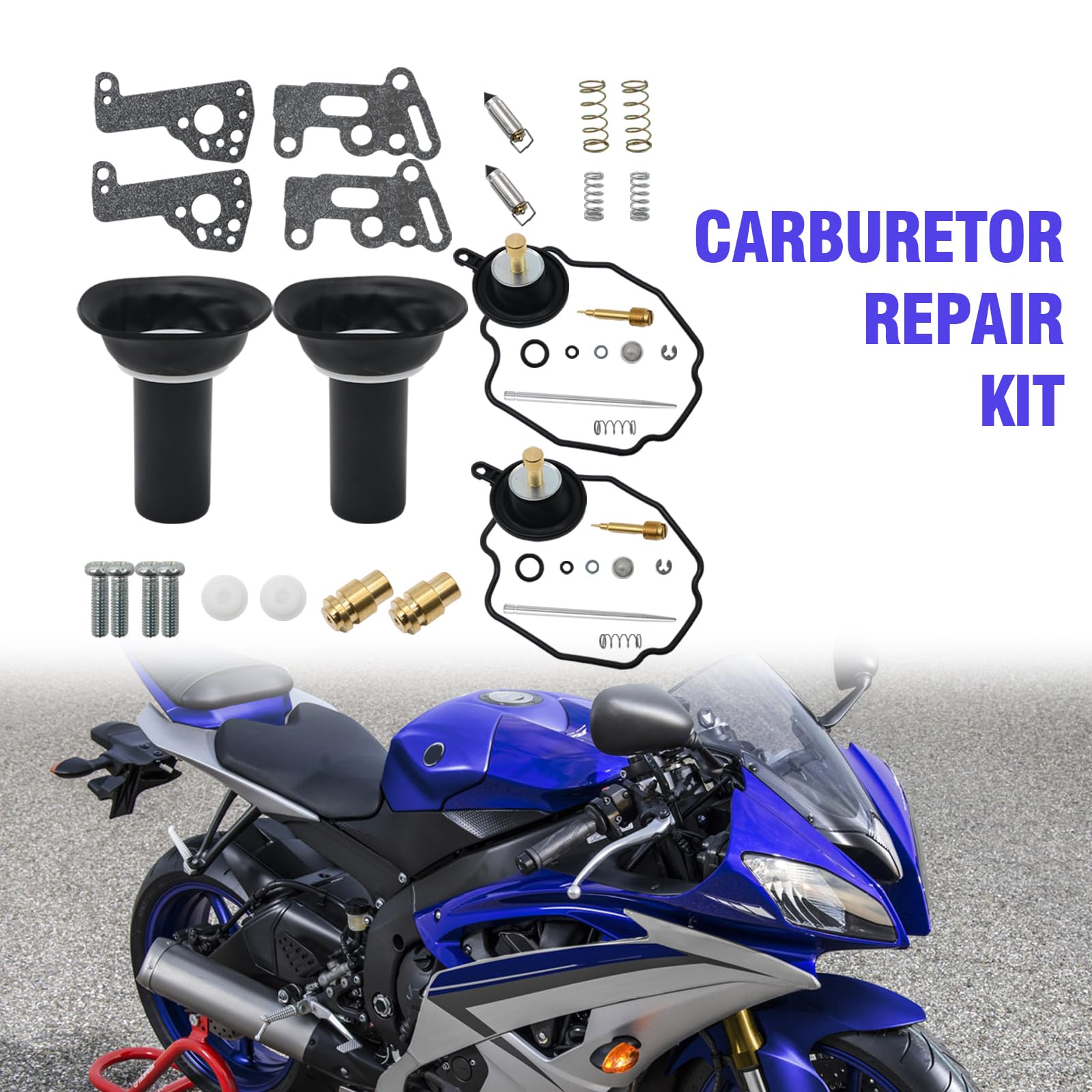 Vergaser-Reparatursatz Ersatz für Yamaha Virago 535 500 XV535 XV500 XV Vergaser, Vergaser-Kit mit Kolbenkolben-Absperr-Schwimmernadel-Teilen