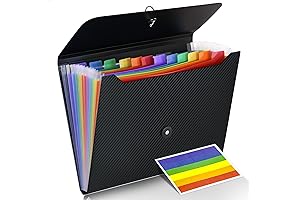 Accordian File Organizer 13 Pocket Expanding File Folder with Labels