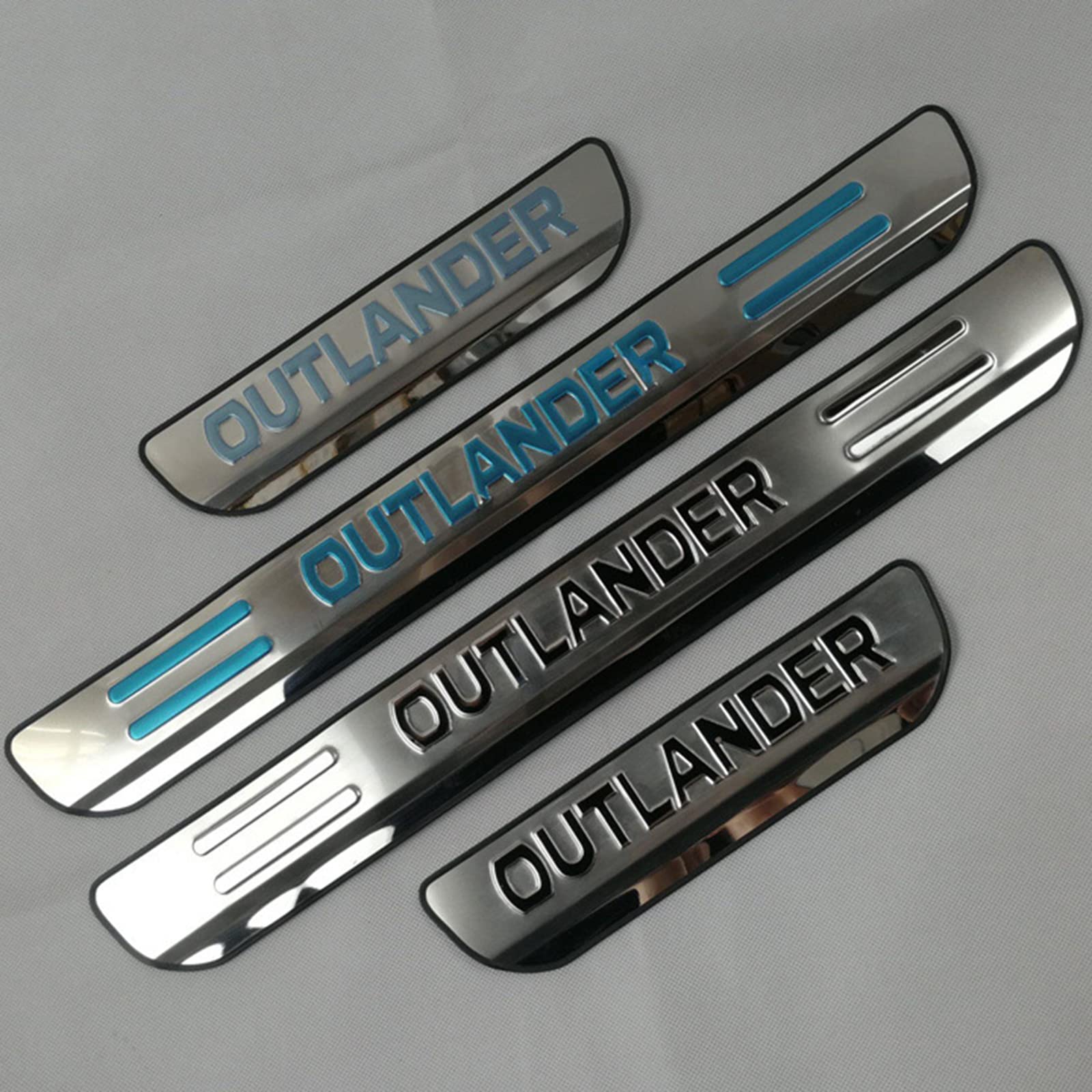 Eagleg A Car Door Sill Protector For Mitsu-Bishi Outlander 2009-2021 4Pcs Scuff Plate Stainless Steel Stickers Ccessories,