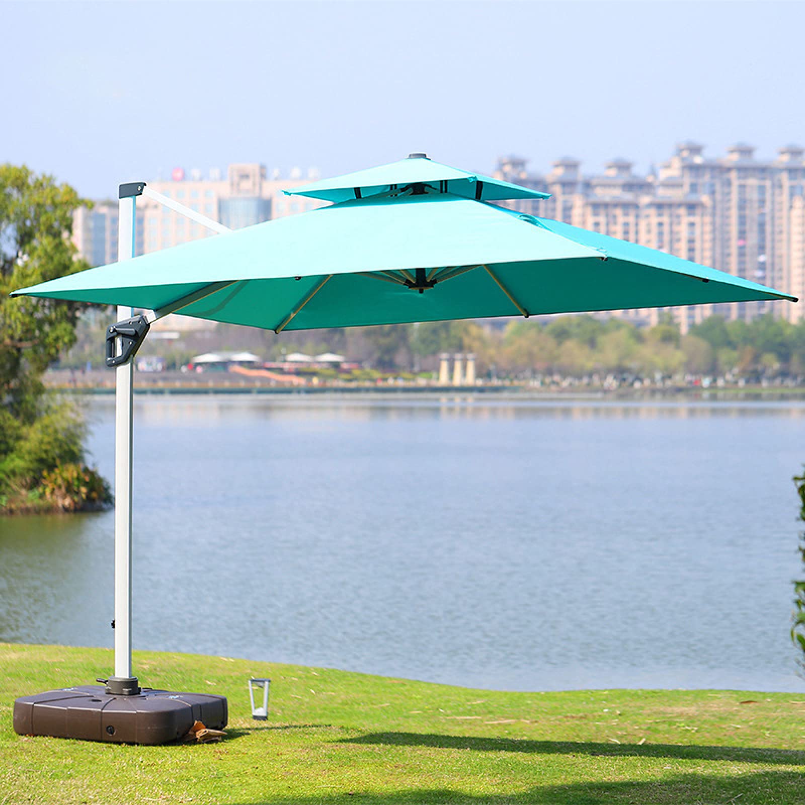 WDSOPK Patio Umbrella,Market Umbrella Patio Outdoor Table Umbrella, For Backyard, Poolside, Lawn And Garden, Weight Base Not Include,Red-2.5 * 2.5m(Green-2.5 * 2.5m)