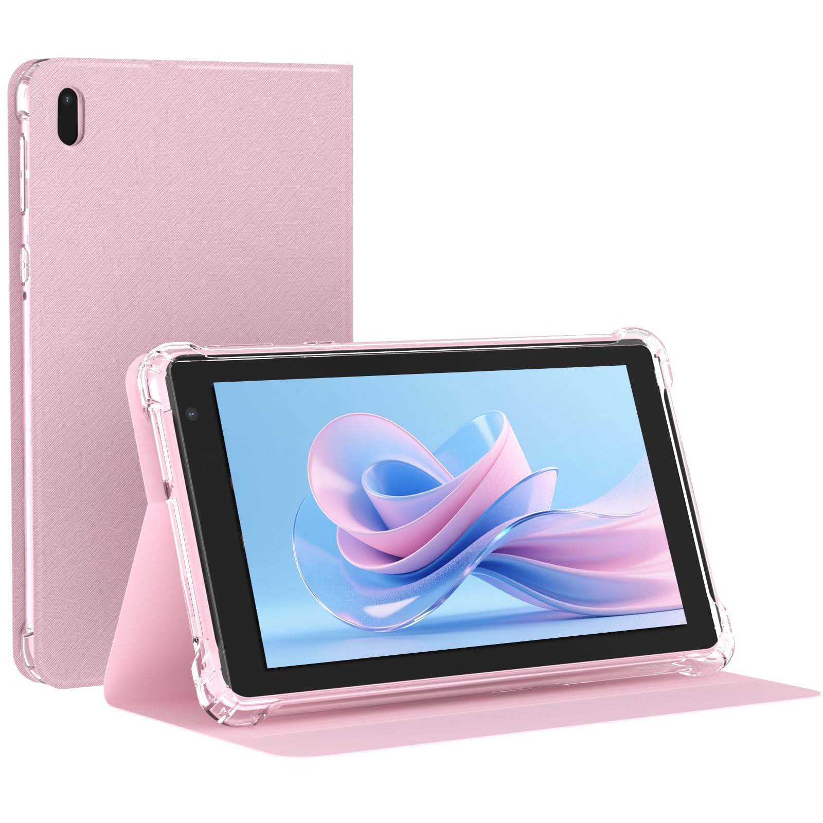 novojoy 7 inch tablet with case, android 15 tablet pc, 32gb storage 8gb ram, tablet pc with quad-core processor, dual camera, wifi, bt, computer tablet (with case for