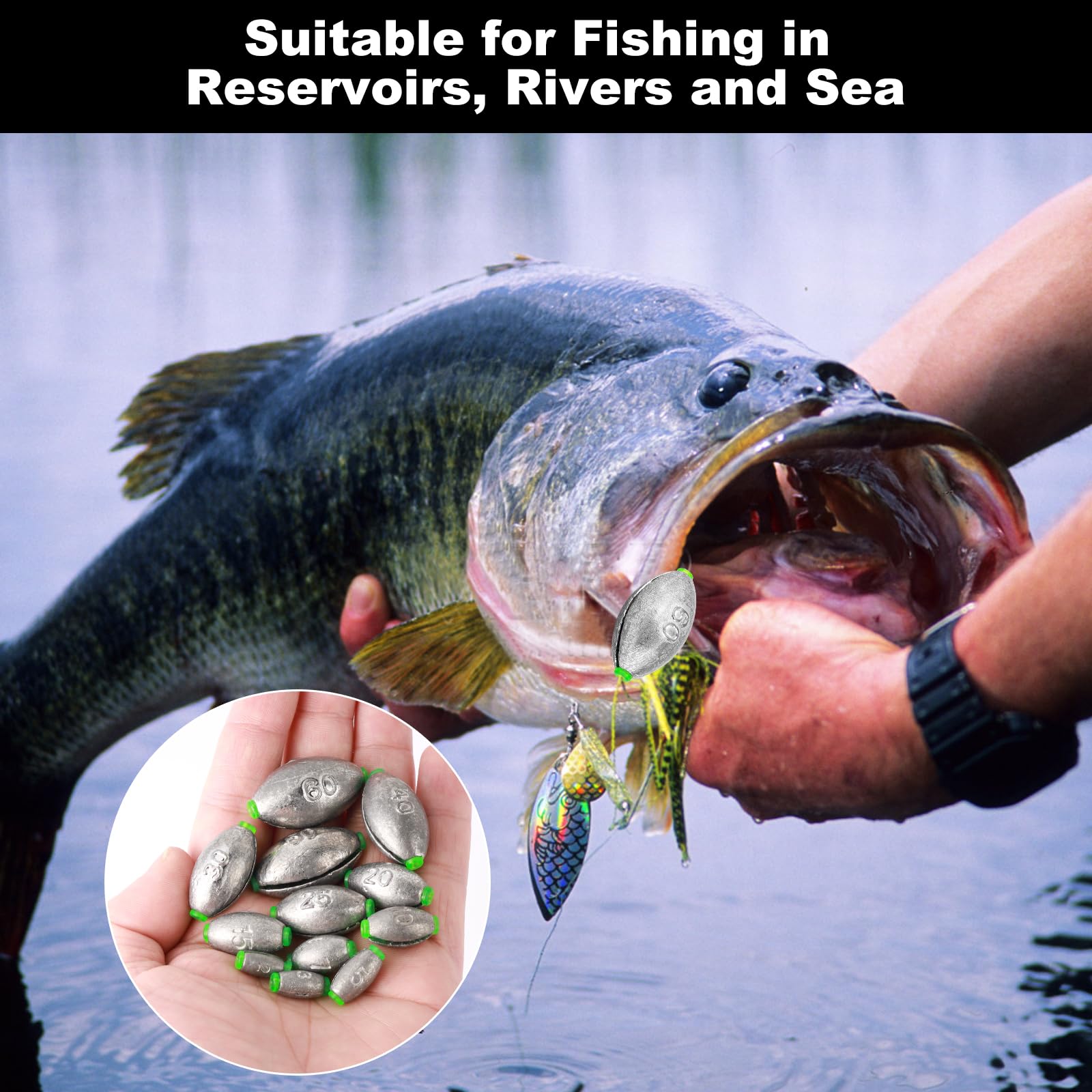 Lot de 5 plombs de pêche à disque, pour la pêche au chat, la pêche à la traîne en eau salée, 113,4 g