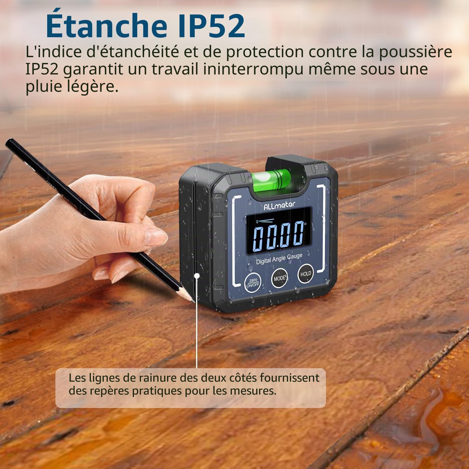 Inclinomètre Digital avec Niveau à bulle Rapporteur d'angle numérique 4 * 90 ° Base Aimant Rainure V Écran LCD VA rétroéclairé Pour Bricoleur, Menuiserie, Bâtiment, Automobile