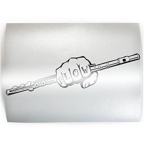 BLOW Flute - PICK COLOR & SIZE - Marching Player Vinyl Decal Sticker B