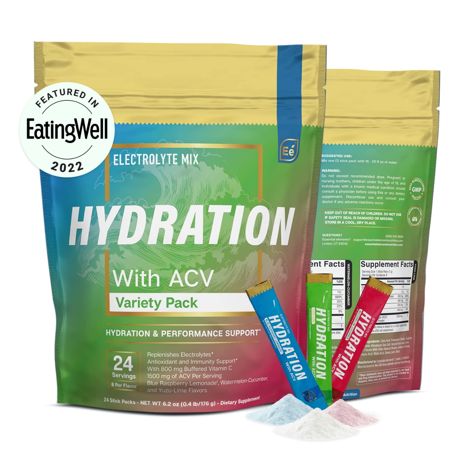 Buy Essential Elements Hydration Powder Packets Variety Pack Sugar