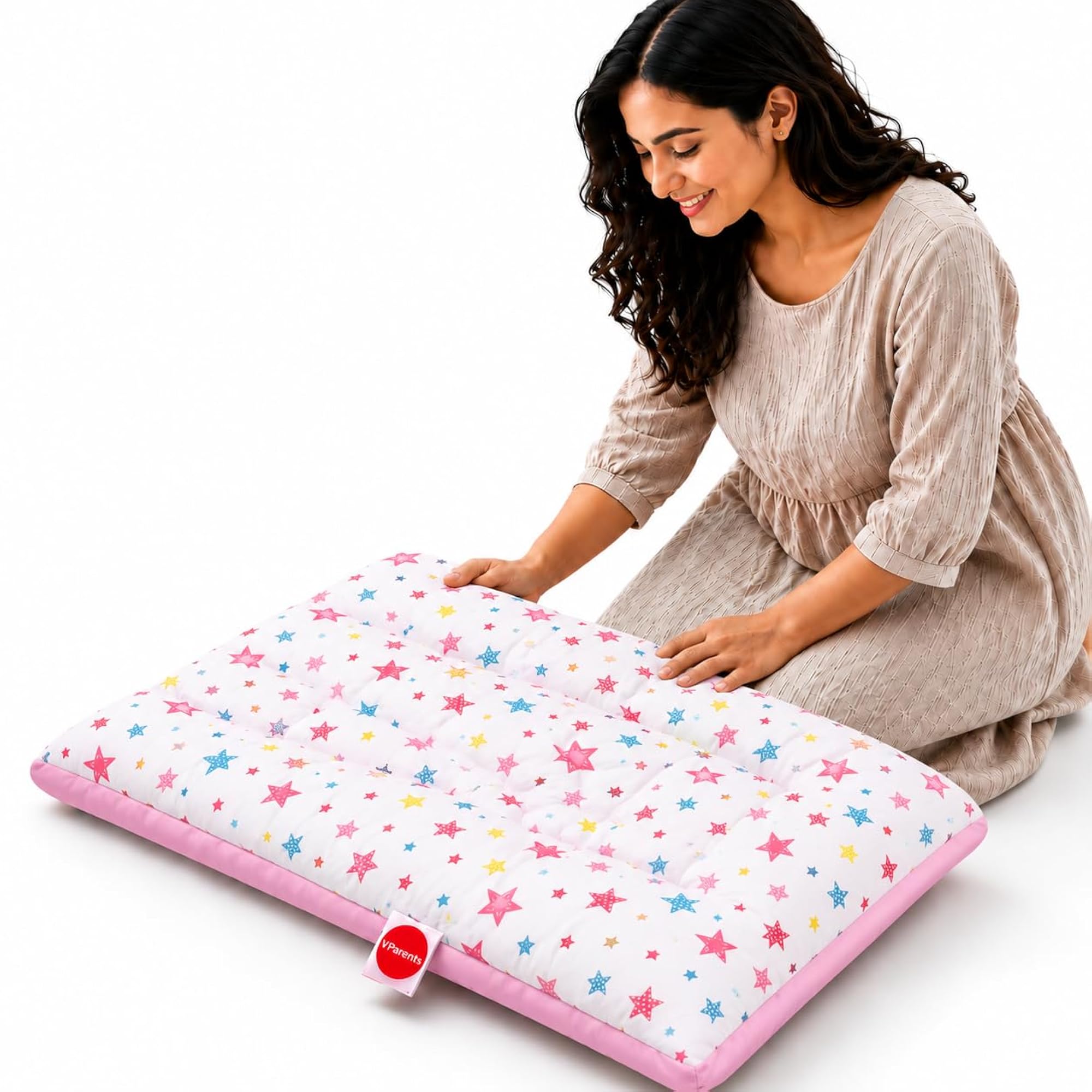 Fruity Cotton Bedding Set with Pillow & Bolsters - 4 Piece (Blue)
