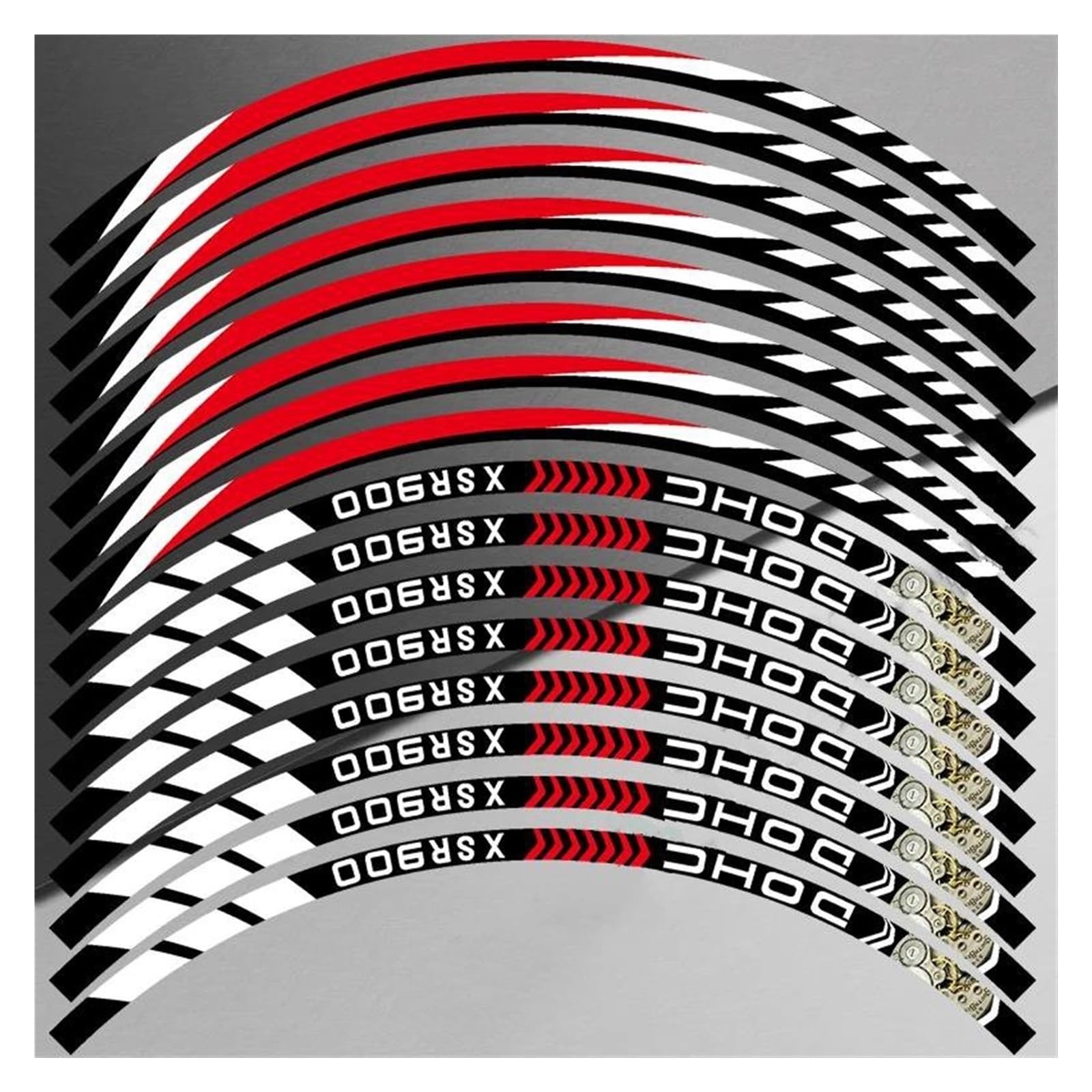 Decorate 17inch Motorcycle Wheel Sticker Rim Reflective Waterproof Decals Accessories for Yamaha XSR 900 XSR900(Style 1)