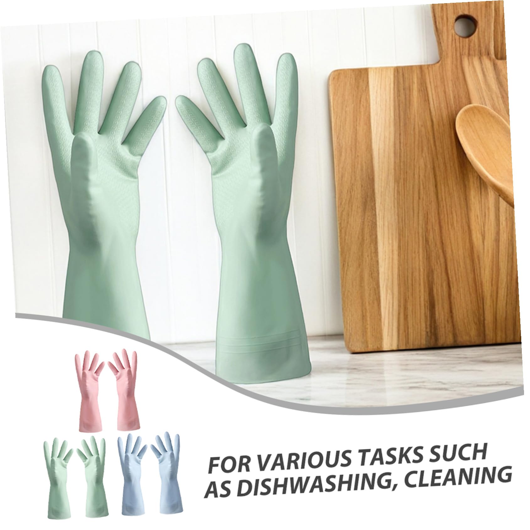 Hemobllo Guanti per Lavare i Piatti in PVC Impermeabili Riutilizzabili 6 Paia Guanti da Cucina Flessibili per Protezione Mani Pulizia Superfici