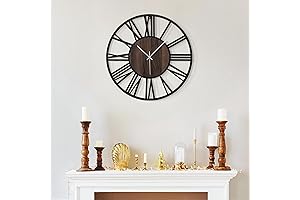 LEIKE Large Wall Clock with Roman Numerals