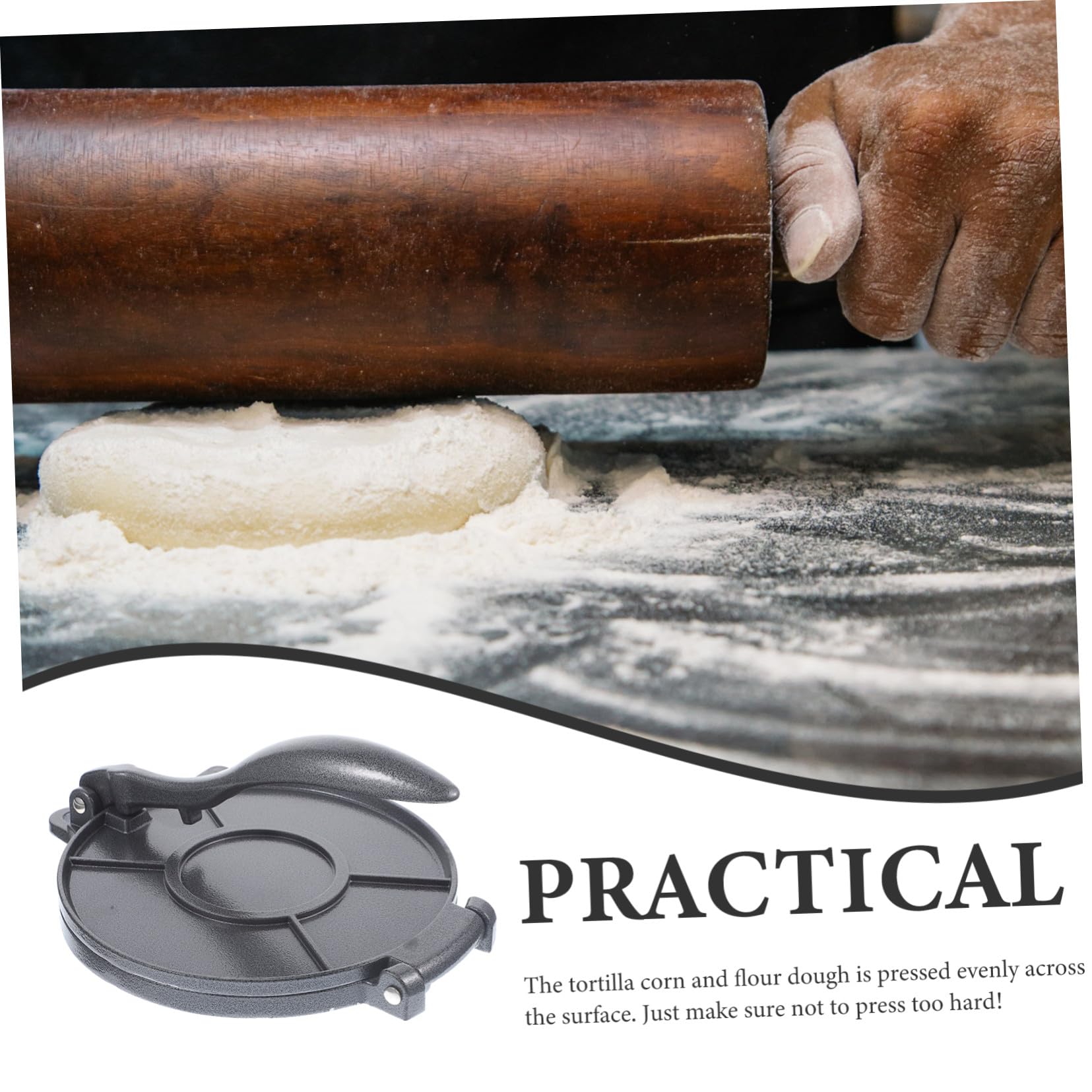 Homoyoyo Pressa Forma Alluminio in Tortilla Resistente di Lega alla Rotonda Ruggine per Modellare Impasti, per Ricette in Cucina