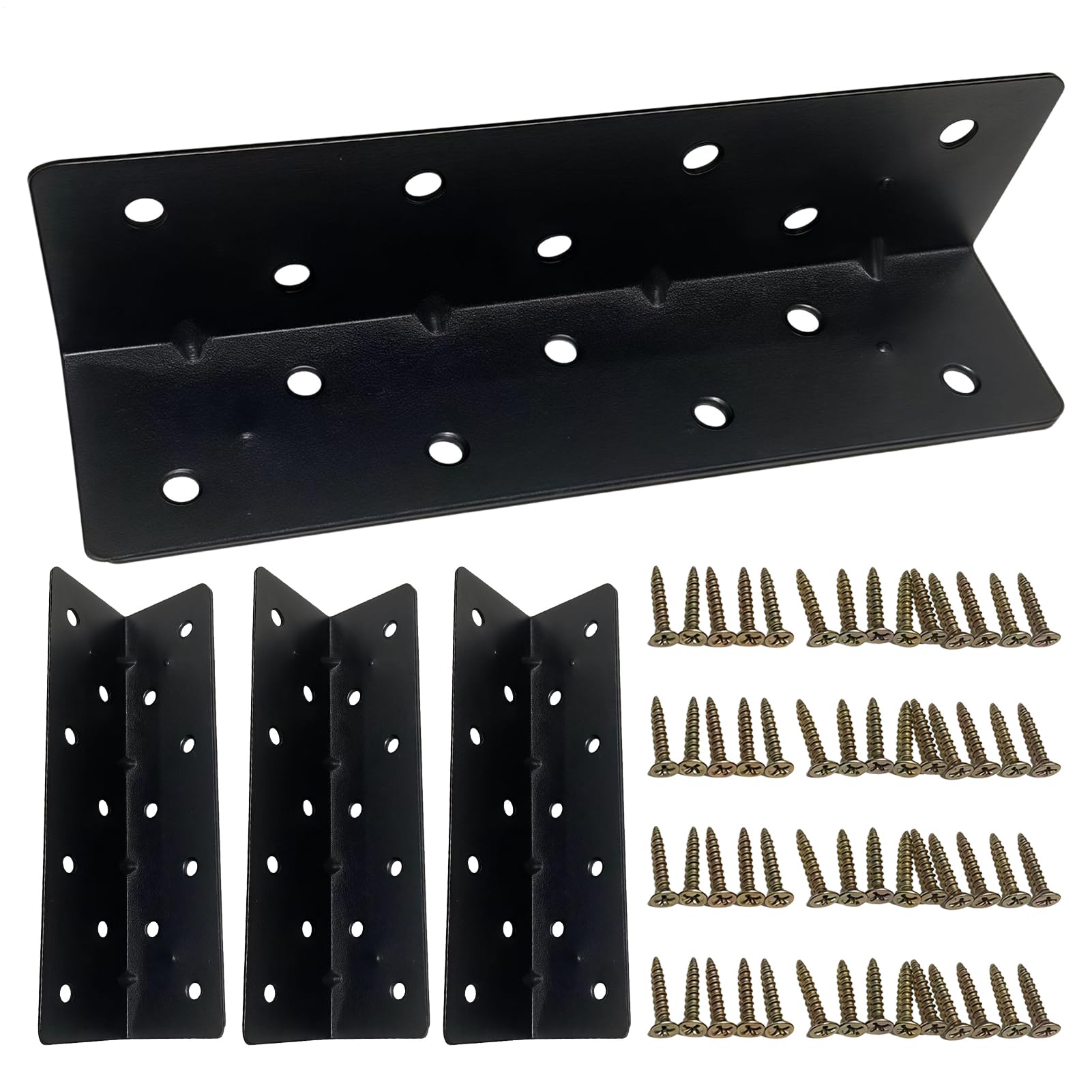 Équerres pour lit de jardin surélevé en métal noir avec vis de fixation incluses