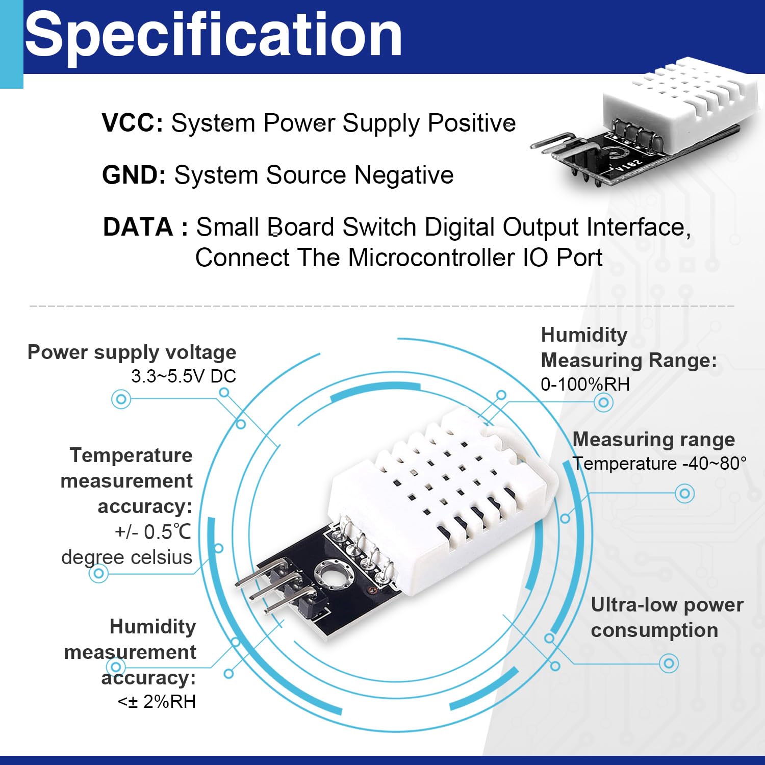 DHT22 Temperature & Humidity Sensors - Digital Modules -4