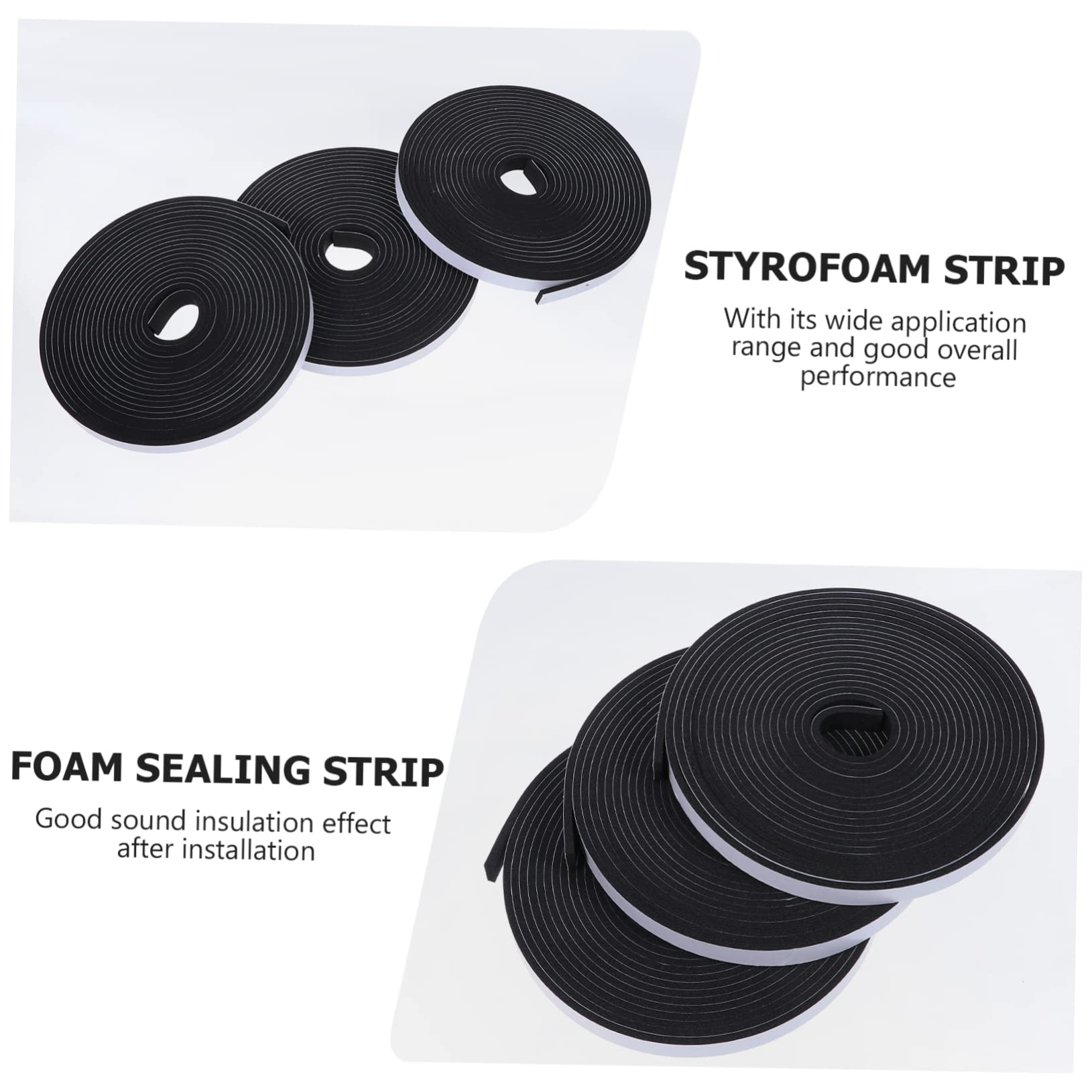 NUOBESTY 3 Set Di Strisce Sigillanti Per Porte E Finestre Strisce Ad Alta Densità Strisce Di Tenuta Per Porte Strisce In Schiuma Di Neoprene Nere