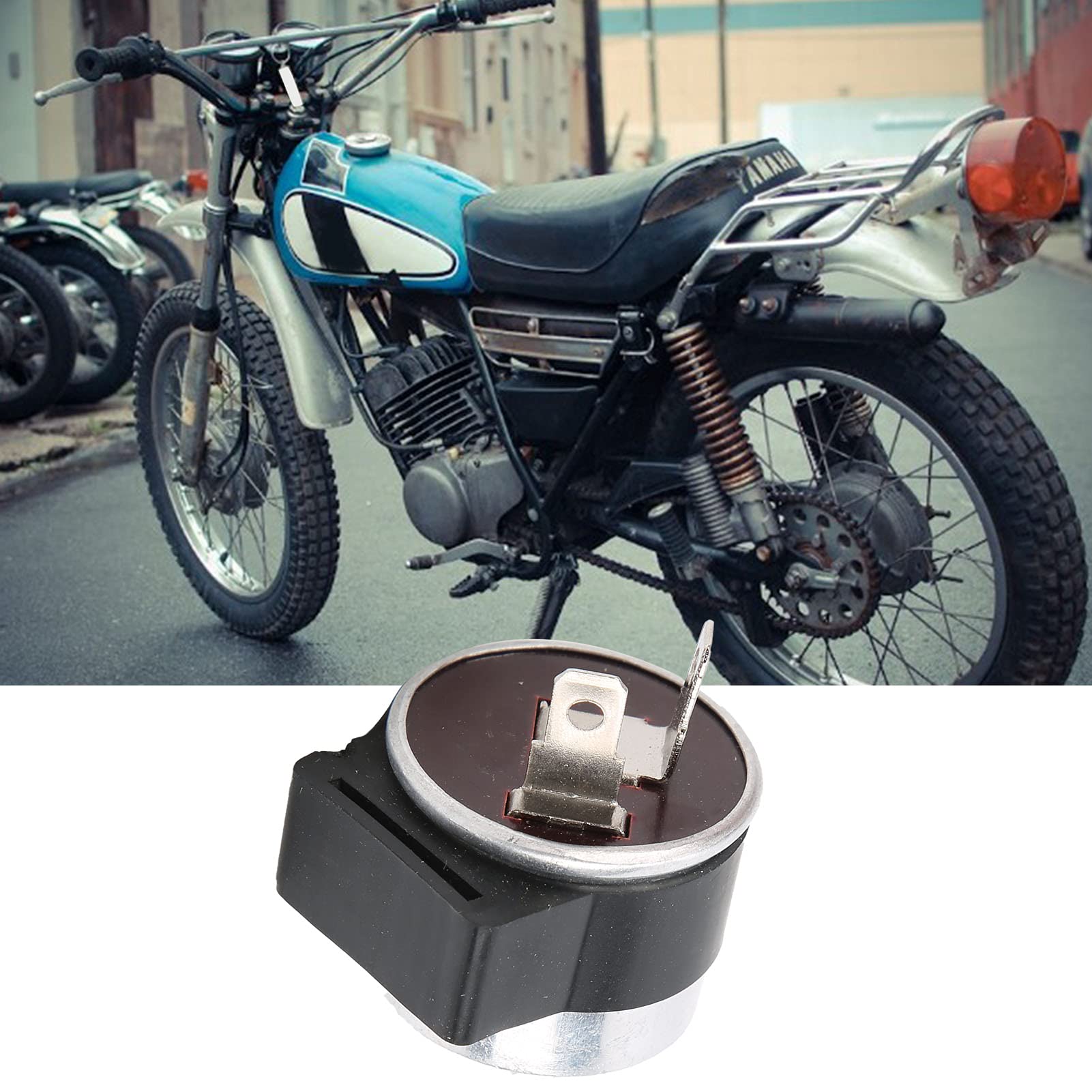 Relais de Clignotant Yctze, Relais de Clignotant de Moto 12V 2Pin Relais de Clignotant de Type Mécanique pour DT175 DT360 DT400 GT80 DT10 (sans Buzzer