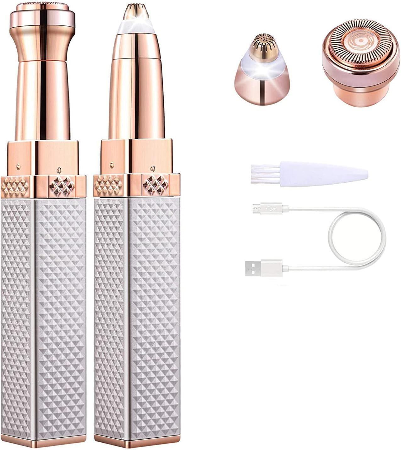 Wenkbrauwtrimmer en gezichtsscheerapparaat, 2-in-1 voor vrouwen, oplaadbare gezichts- en wenkbrauwhaarverwijderaar voor vrouwen, voor wenkbrauwen, neus, lippen, gezicht en lichaam Wenkbrauwtrimmer en gezichtsscheerapparaat, 2-in-1 voor vrouwen, oplaadbare gezichts- en wenkbrauwhaarverwijderaar voor vrouwen, voor wenkbrauwen, neus, lippen, gezicht en lichaam