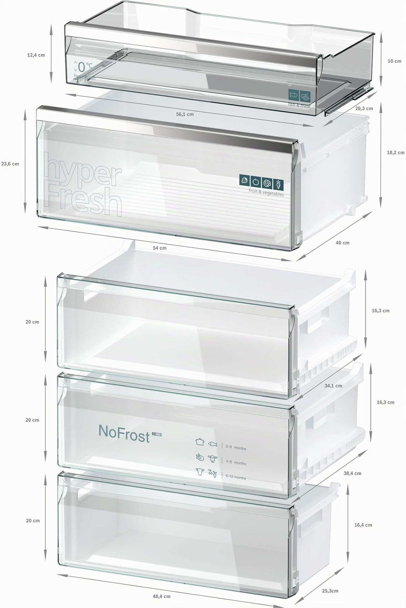 Siemens iQ500 Freistehende XXL Kühl-Gefrier-Kombination 203x70 cm, KG49NAXCG, 311 L Kühlen & 129 L Gefrieren, Total noFrost, freezerLight, hyperFresh Technologie, antiFingerprint Schwarzer Stahl