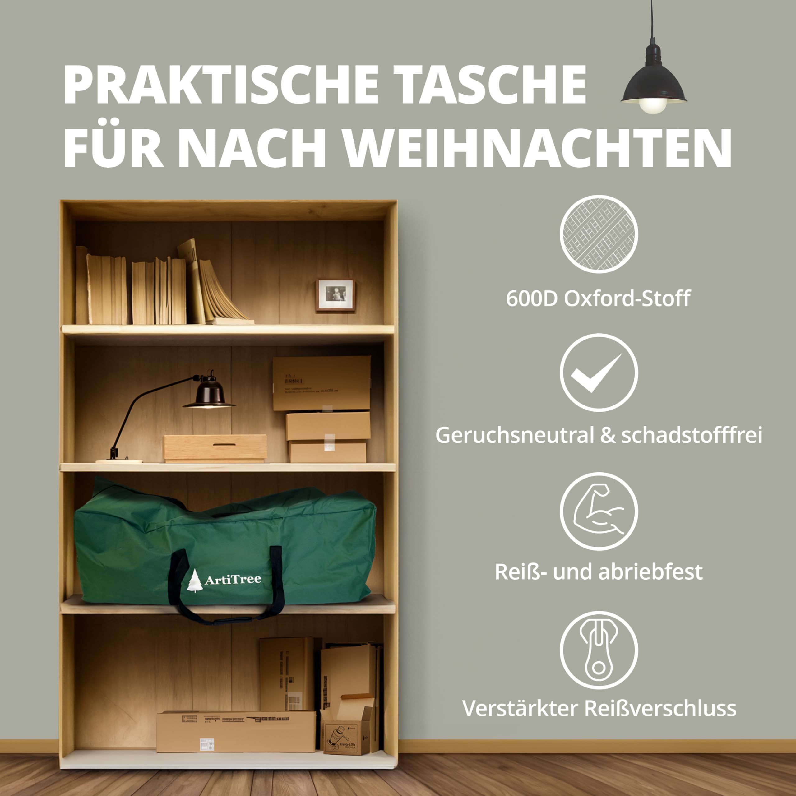 ArtiTree Künstlicher Weihnachtsbaum 180 cm – 100 % Spritzguss Nordmanntanne | Premium Tannenbaum naturgetreu inkl. FSC-Holzständer & Aufbewahrungstasche