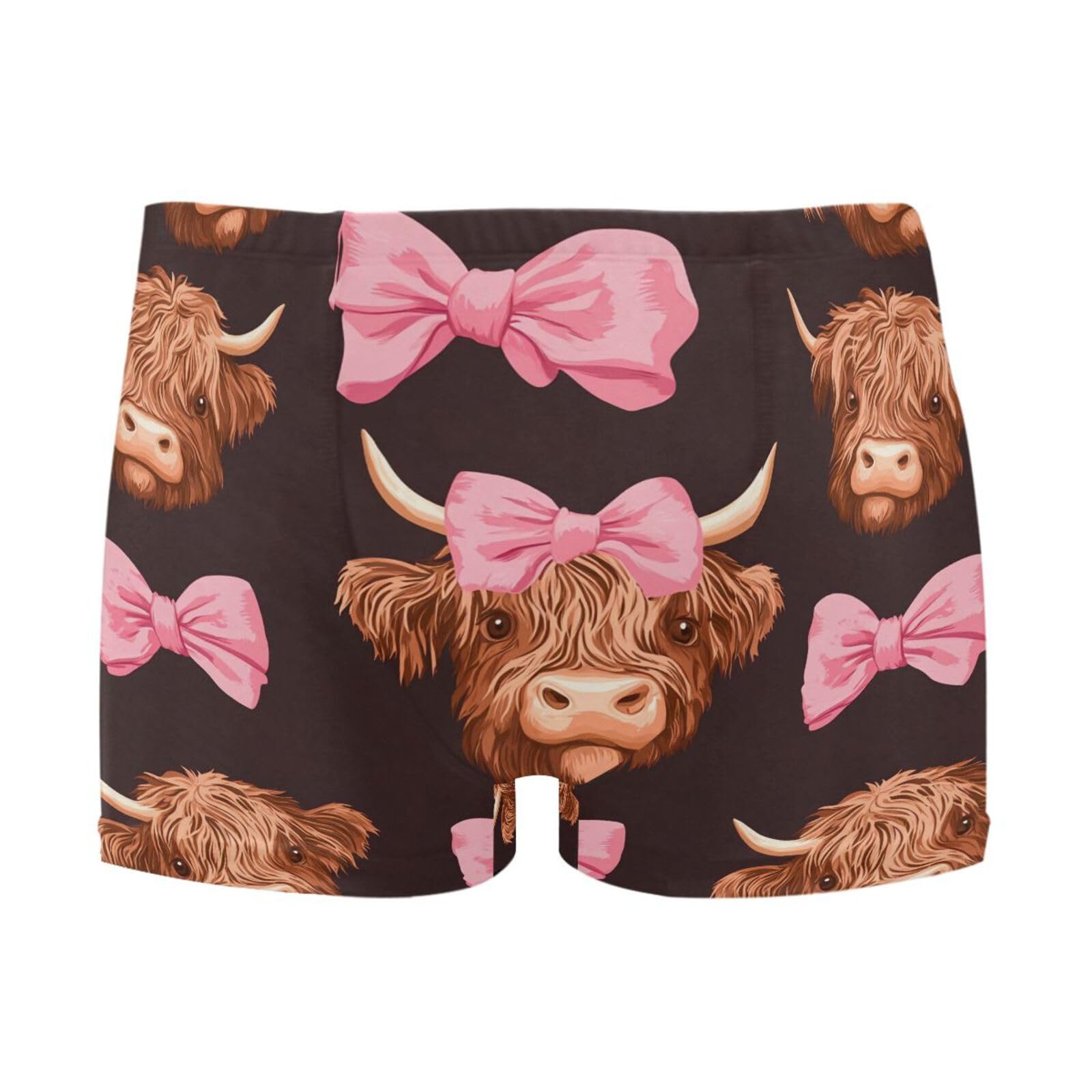 UMIRIKO Highland Cows Bows Men Swim Brief Square Leg Swimsuit Swimwear Bathing Suits for Men M 202c0139