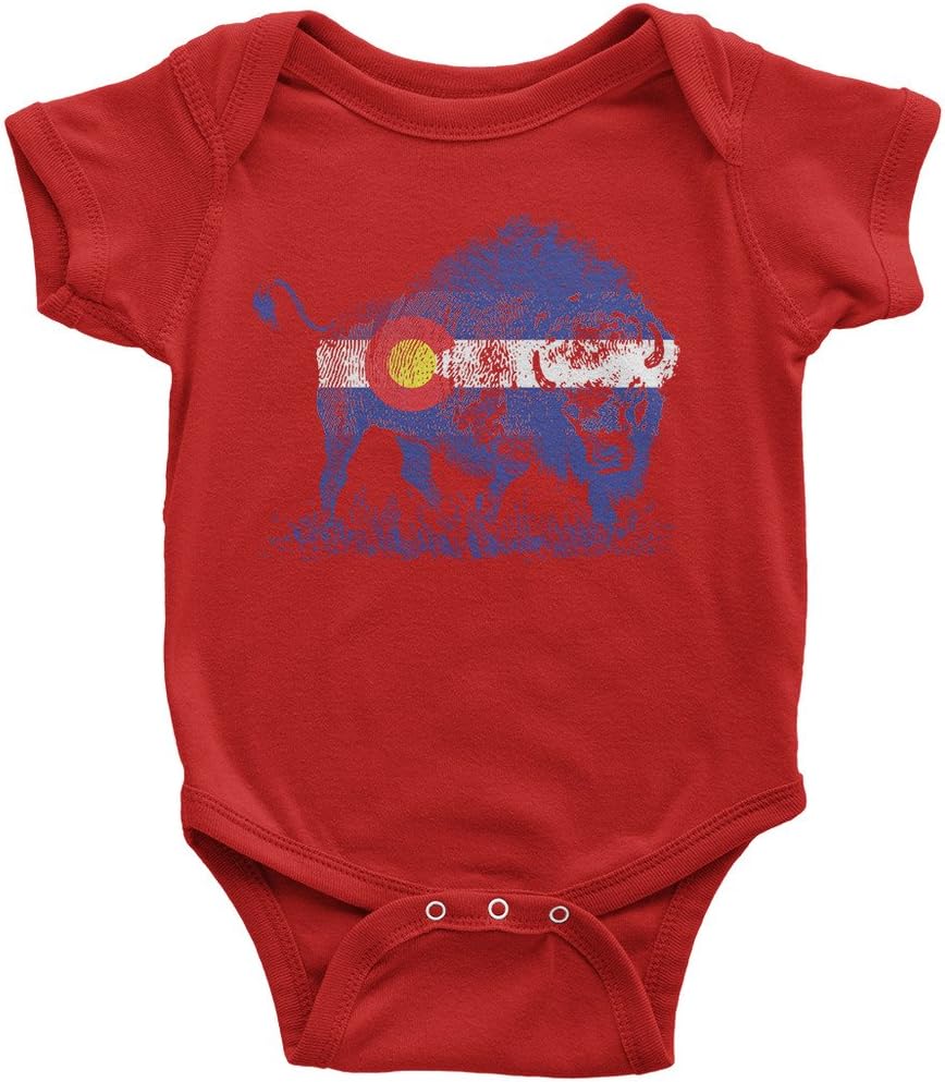 Threadrock Baby Buffalo Colorado Flag Infant Bodysuit