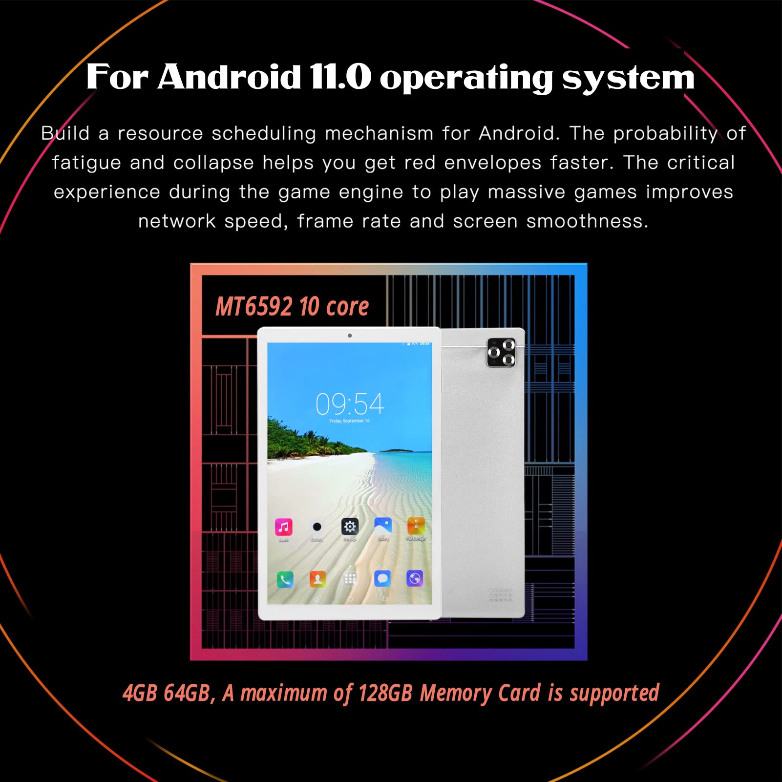 Amazon.co.jp: 大型タブレット 10.1インチ IPS 13MPカメラ 4GB 64GB HD