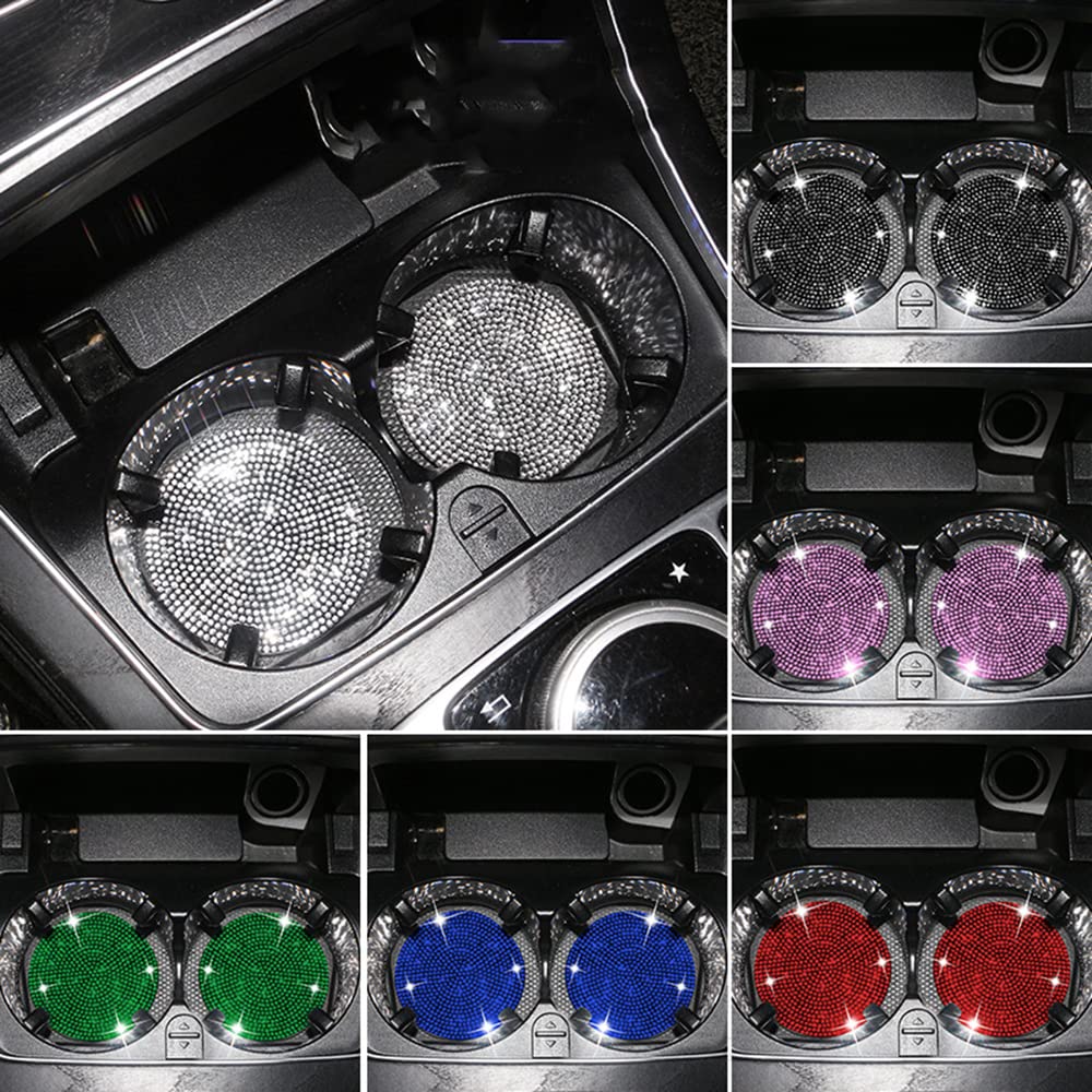 JNNJ 2 Pezzi Sottobicchiere Antiscivolo per Auto, Sottobicchieri Universali Antiscivolo Automobile Portabicchieri, Sottobicchieri Da Auto Universale in Silicone per Uffici Automobile(Nero