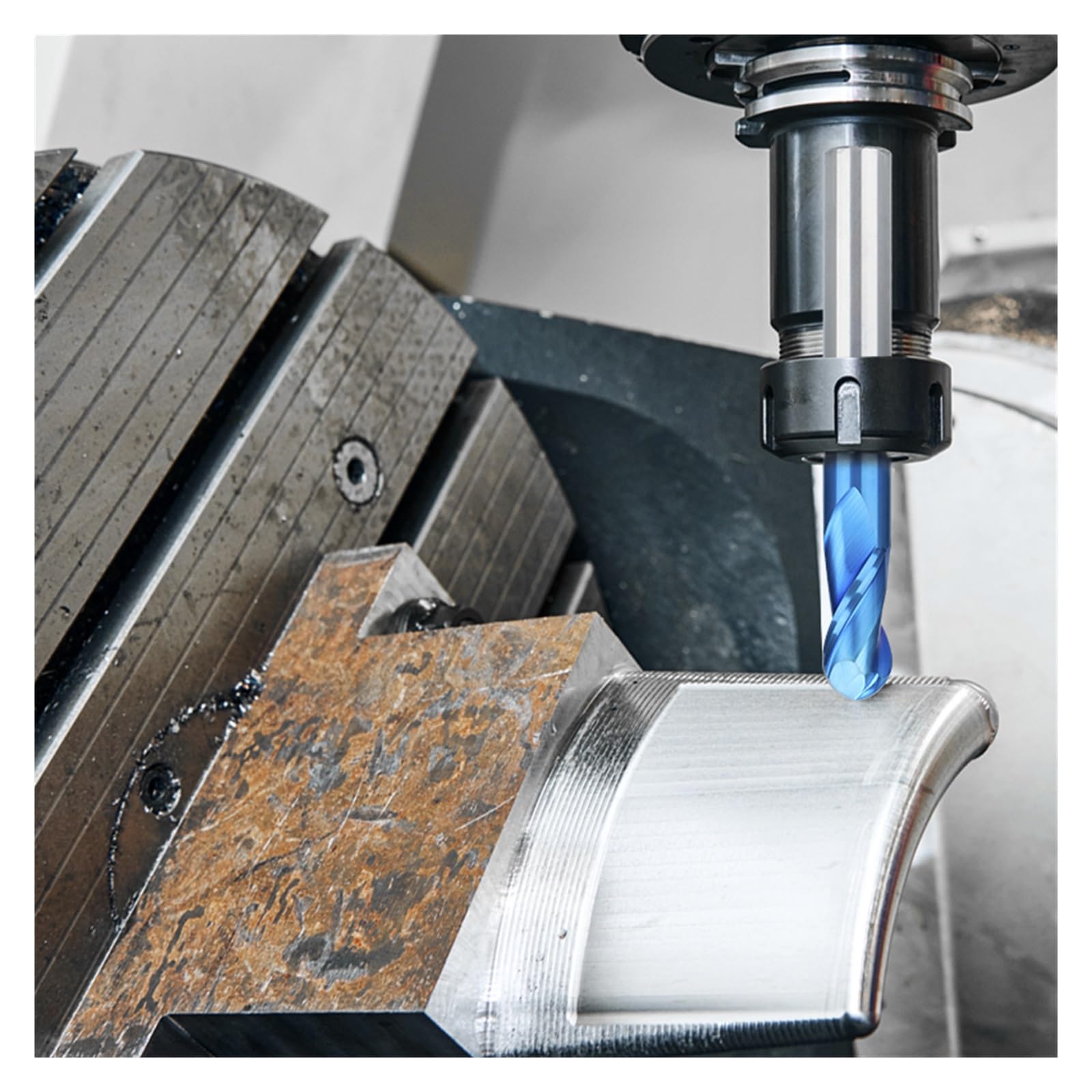 Frez z węglików spiekanych 5/7/8 sztuk R0.-R6.0 2 flety promień kulowy frez czołowy maszyna cnc do frezowania drewna metalu(5pcs Set)