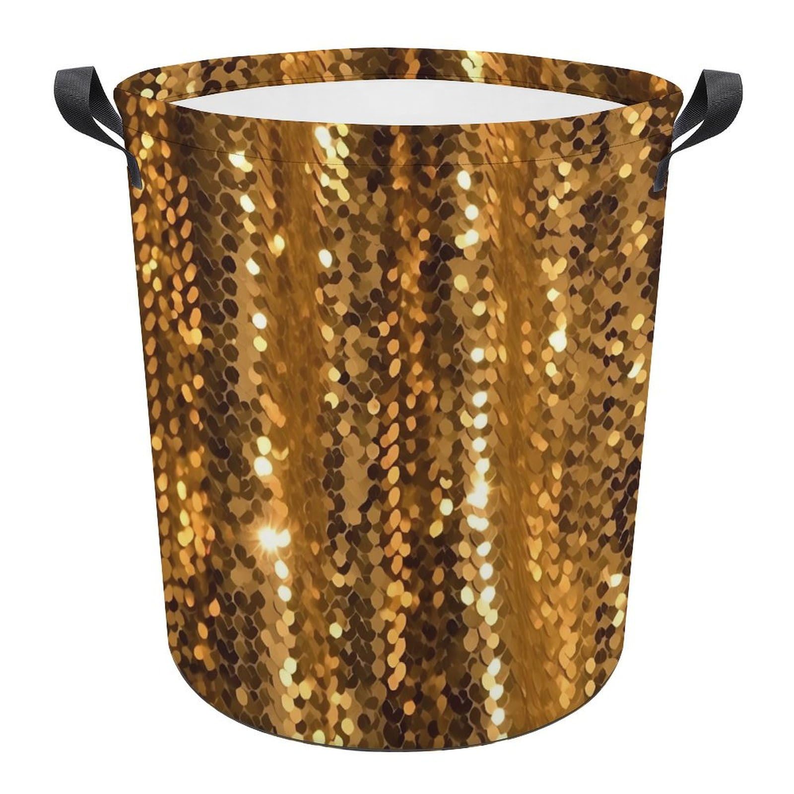 Grand panier à linge imperméable à paillettes dorées bac à linge de maison