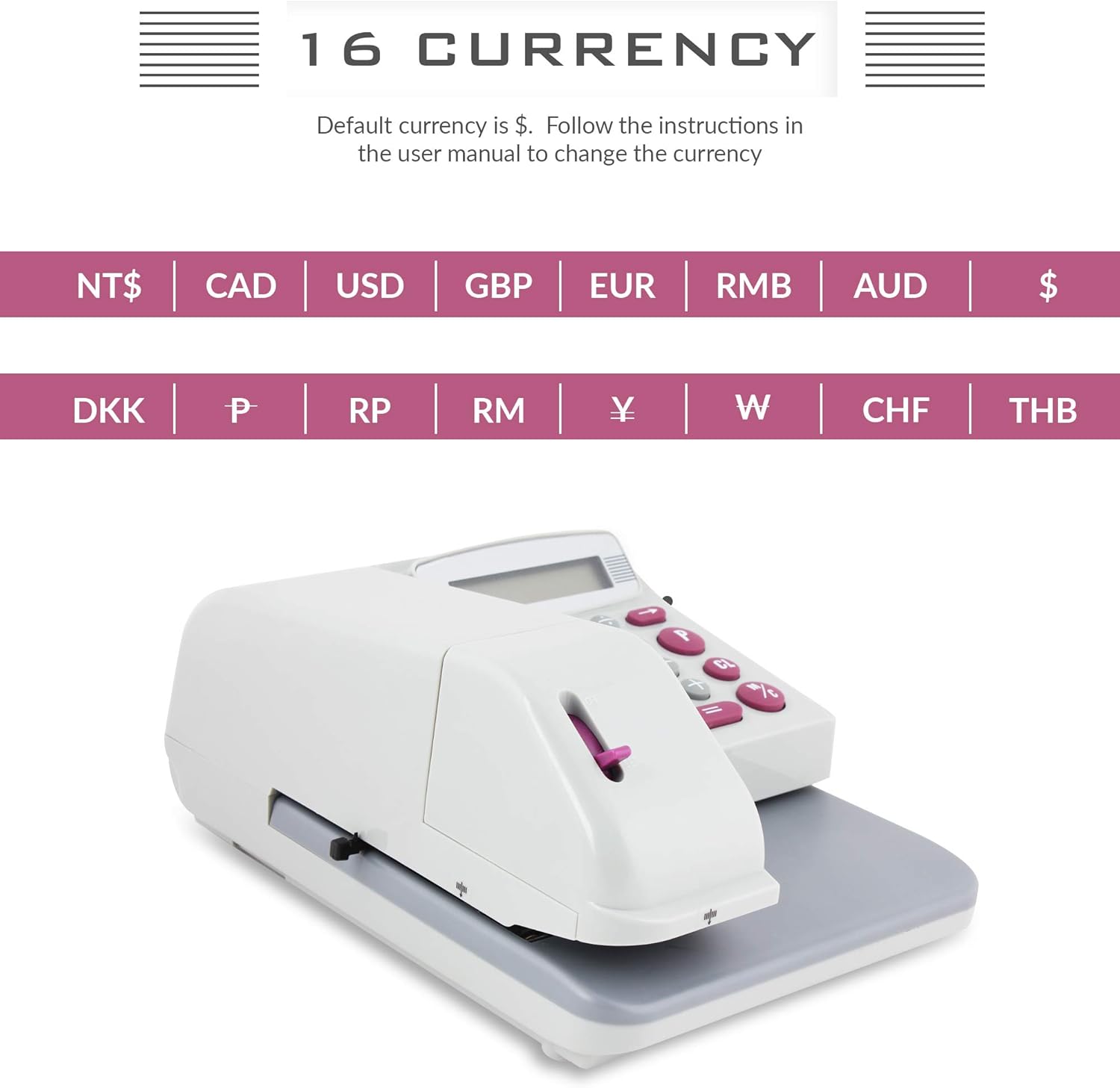 New Deal UBICON Checkwriter with Two Additional Ink Cartridges (RX200UBI), Red