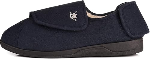 Pantuflas diabéticas de espuma viscoelástica 80D para mujer con cierres ajustables, ancho extra ancho, cálida, de vellón, artritis, edema, hinchado,