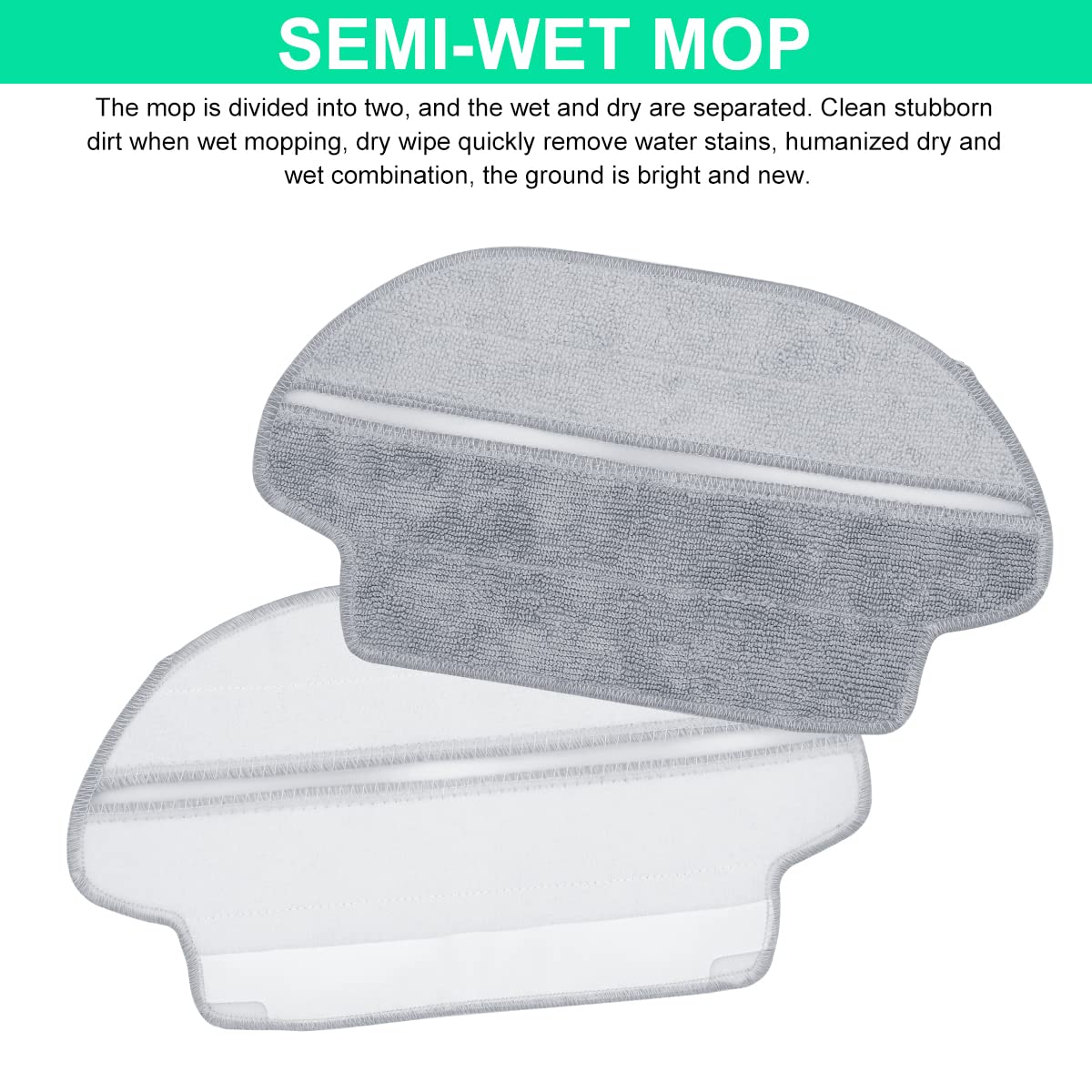 717EuBdGFGL._SL1200_ Verilux® Accessories Compatible with Mi Robot Vacuum-Mop P - Wet Mop Rag & Dry&Wet Mop Rag, 2 Pcs Mop Cloth Pads Replacement Parts Acccessory for MIJIA STYJ02YM 1 Wet Mop Rag 1 Dry Mop Rag