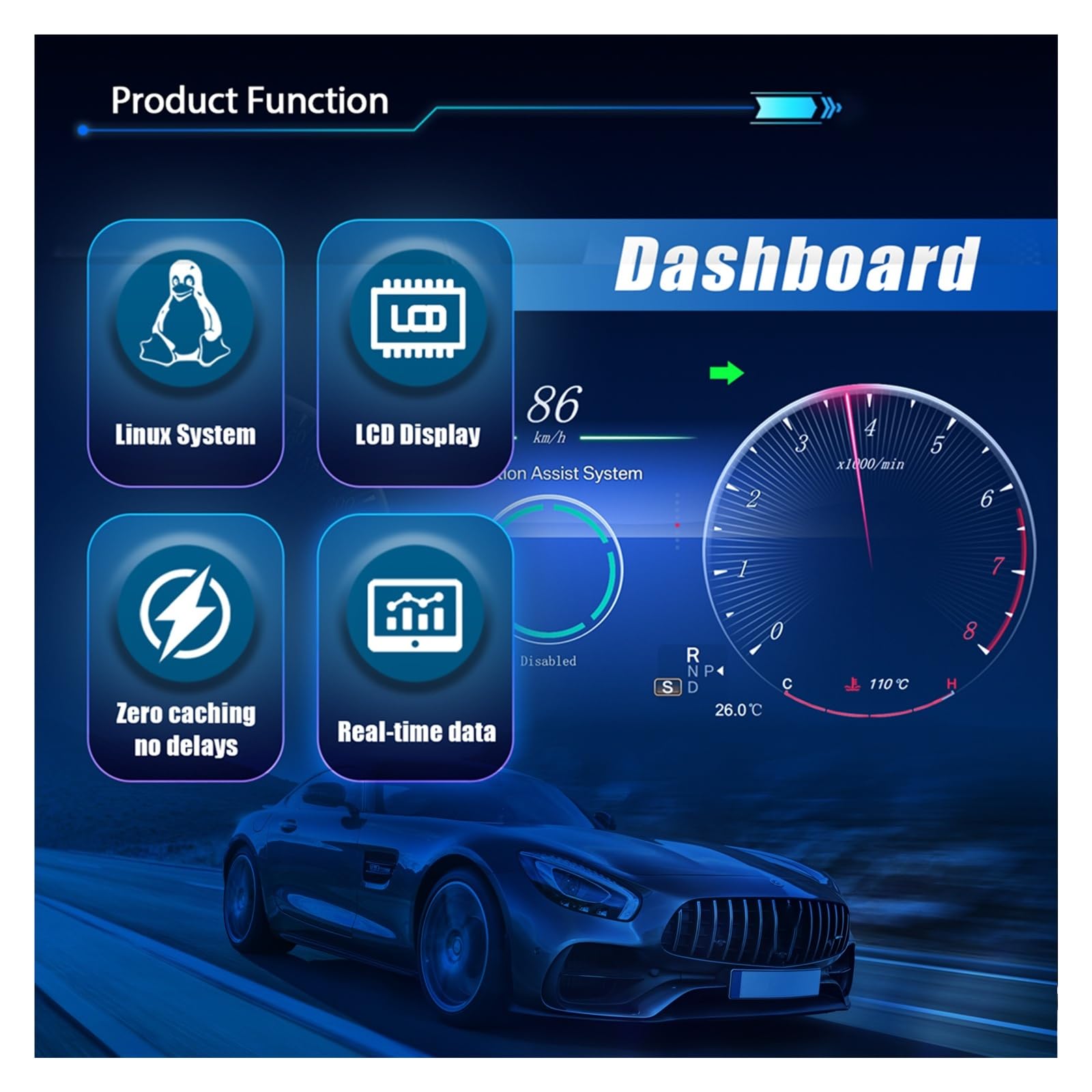 Fit For Benz C S205 W205 117 X253 2015-2018 Cyfrowytachometrsamochodowy